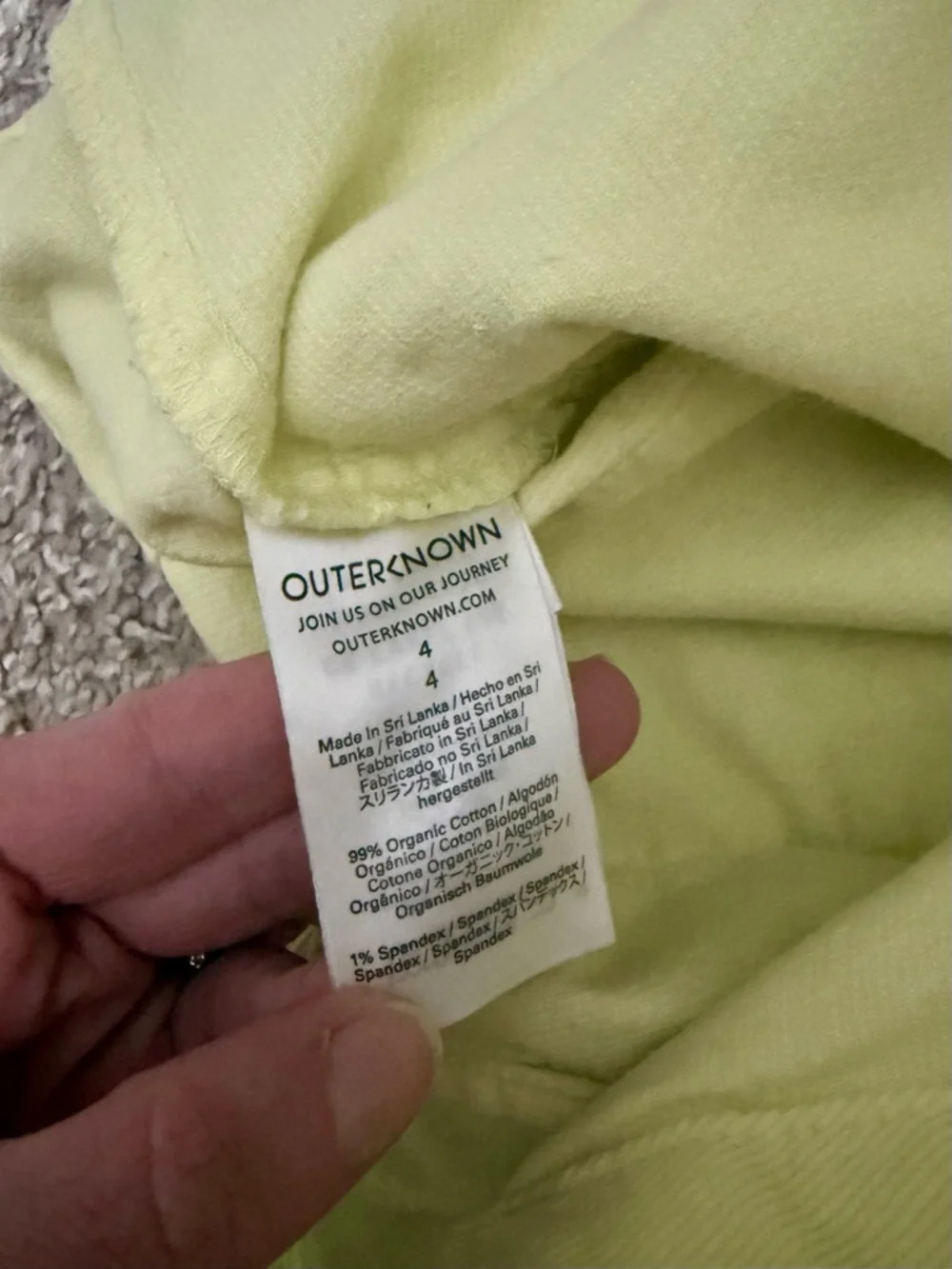 Outerknown Neon Yellow Utility Shorts Organic Cotton Casual Summer Women’s Sz 4 - Picture 3 of 5